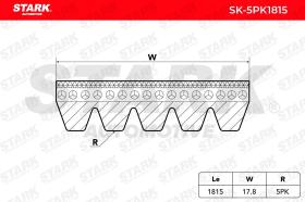 STARK RECAMBIOS SK5PK1815 - STARK SK-5PK1815 Correa trapecial poli V